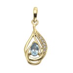 375 Gold Anhänger mit Zirkonia Steinen 2,3 cm