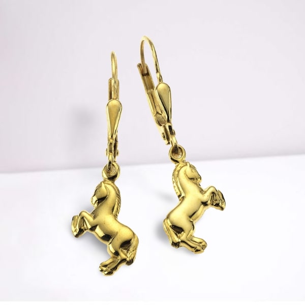 Ohrhänger aus 333 Gelbgold mit springenden Pferden ZEEME SCHMUCK