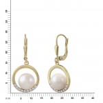 Ohrhänger aus 375 Gold 2,9 cm mit Süsswasser Perle 9 Karat
