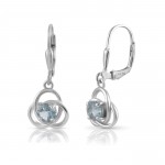 Ohrhänger aus 925 Sterling Silber 2,8 cm mit Blautopas Steinen