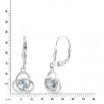Ohrhänger aus 925 Sterling Silber 2,8 cm mit Blautopas Steinen