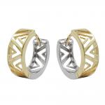 Creolen bicolor 375 Gelbgold und Weißgold, 9 Karat