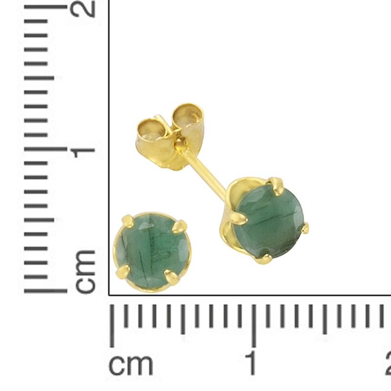 Ohrstecker aus 333 Gelbgold mit strahlend grünen Smaragd Steinen