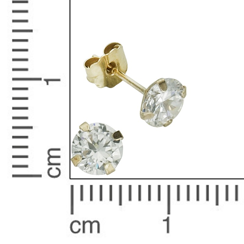 Ohrstecker 333/- Gold 0,6cm Zirkonia