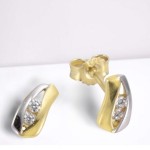 Ohrstecker aus 333 Gold mit Zirkonia bicolor