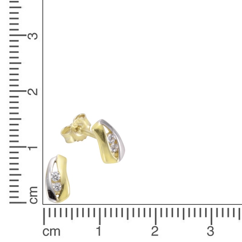 Ohrstecker aus 333 Gold mit Zirkonia bicolor