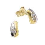 Ohrstecker aus 333 Gold mit Zirkonia bicolor