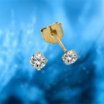 Ohrstecker aus 333 Gold mit einem Zirkonstein 3 mm