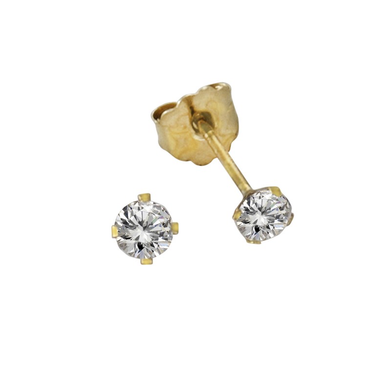 Ohrstecker aus 333 Gold mit einem Zirkonstein 3 mm