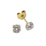 Ohrstecker aus 333 Gold mit einem Zirkonstein 4 mm