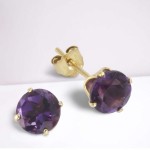 Ohstecker 333 Gelbgold mit einem Amethyst Fascination by Ellen K.