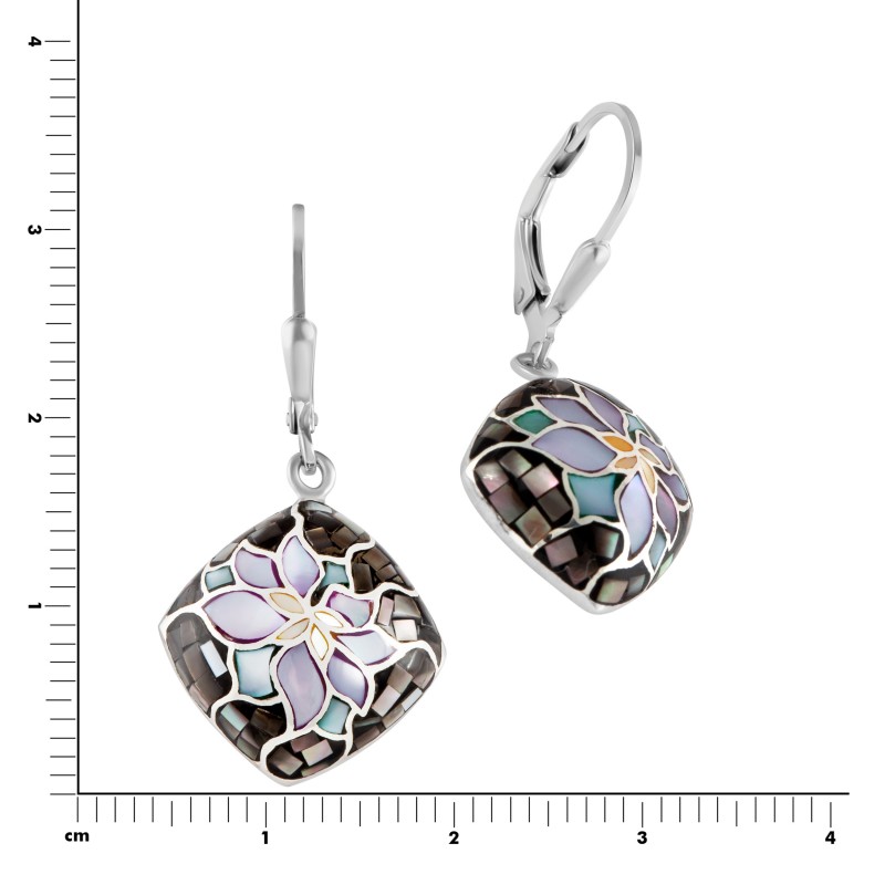 Perlmutt Ohrhänger aus 925 Sterling Silber 4 cm