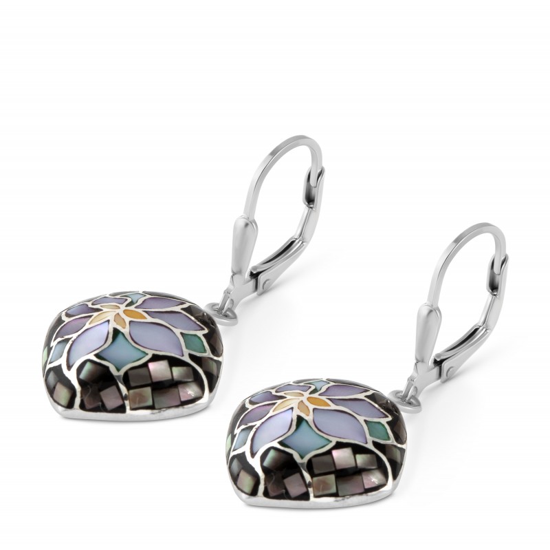 Perlmutt Ohrhänger aus 925 Sterling Silber 4 cm