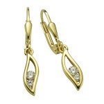 Elegante 333 Gold Ohrhänger 2,7 cm länge mit Zirkonia 8 Karat