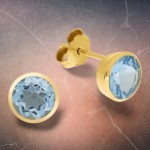 Blautopas Ohrstecker 375 Gold Fascination by Ellen K.