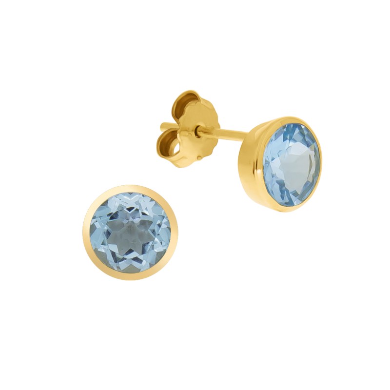 Blautopas Ohrstecker 375 Gold Fascination by Ellen K.