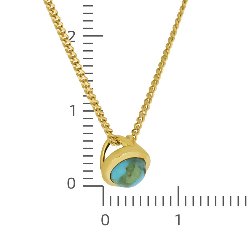 Schönes Schmuckset Kette 45cm Ohrhänger 925 Silber vergoldet mit Türkisen