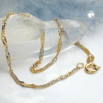 585 Gold Armband Singapurkette im Bicolor Design 14 Karat