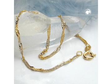 585 Gold Armband Singapurkette im Bicolor Design 14 Karat