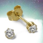 333 Gold Ohrstecker mit Zirkonia Stein 1,3 cm Vivance