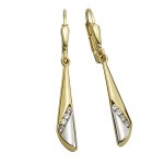 333 Gold Ohrhänger im modernen Design mit Zirkonias 3,5 cm