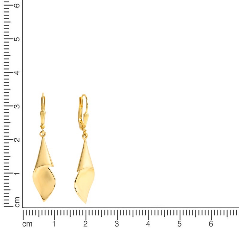 333 Gold Ohrhänger im schönen gedrehten Muscheldesign 8 Karat