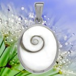 Shiva Auge 925 Silber Anhänger mit Muschelkernperle