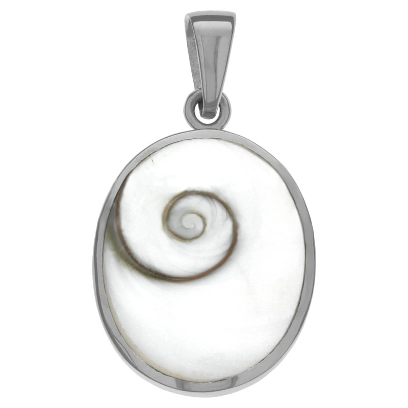 Shiva Auge 925 Silber Anhänger mit Muschelkernperle