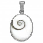 Shiva Auge 925 Silber Anhänger mit Muschelkernperle