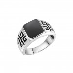 Siegelring mit Achat aus 925 Silber mit edlem Seitenmuster