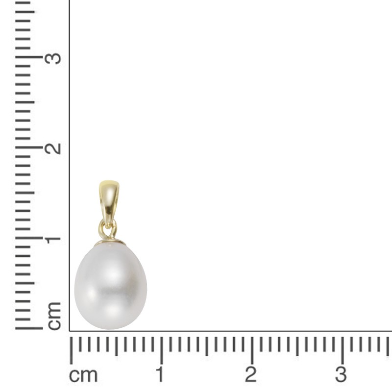 Süsswasser Perlen Anhänger aus 375 Gelbgold 1,7 cm länge