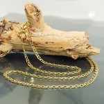 Stegpanzerkette aus 375 Gold 9 Karat 2fach diamantiert 45 cm