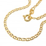Stegpanzerkette aus 375 Gold 9 Karat 2fach diamantiert 45 cm