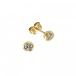 Klassische 375 Gold Ohrstecker mit Zirkonias 9 Karat