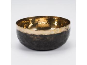 Tibetanische Klangschale Delfin-Ton & Platonisches Jahr Aufkeimende Heiterkeit Einzelstück Kopf Herz und Universal Schale ∅ 21 cm  1000-1100 gr mit  Klöppel