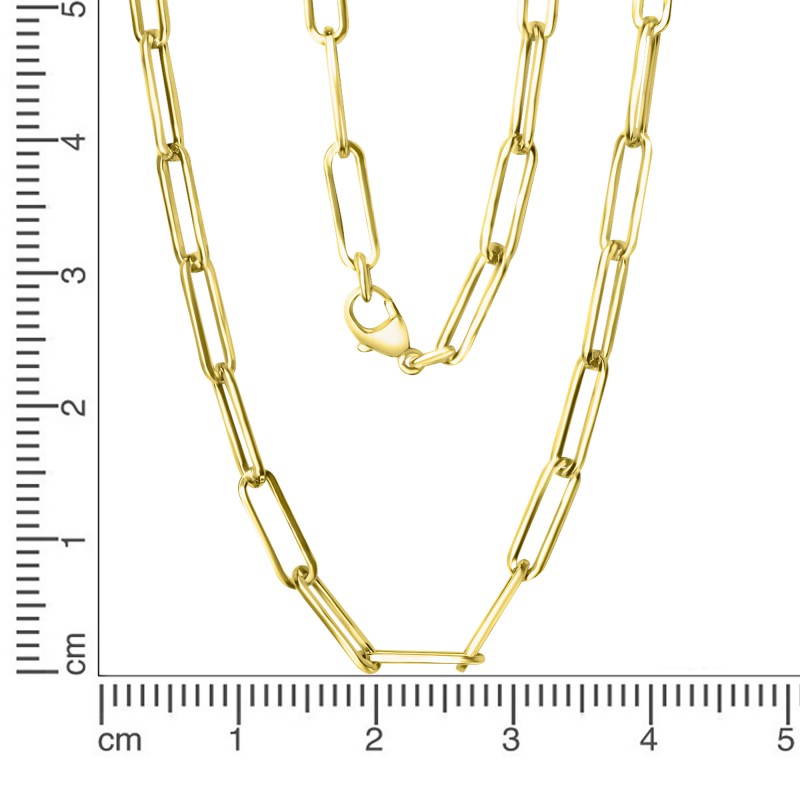 Trendige Kette Chunky Chain 60 cm aus Silber vergoldet
