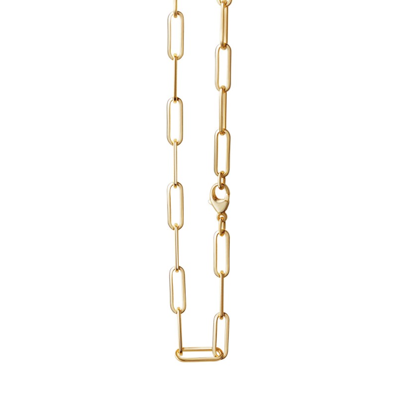 Trendige Kette Chunky Chain 60 cm aus Silber vergoldet