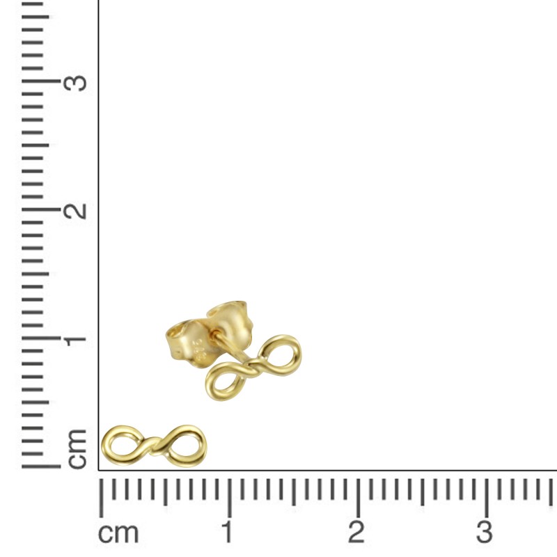 Unendlichkeits Ohrstecker aus 375 Gelbgold
