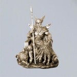 Wotan Figur aus Polyresin bronziert 26 cm höhe