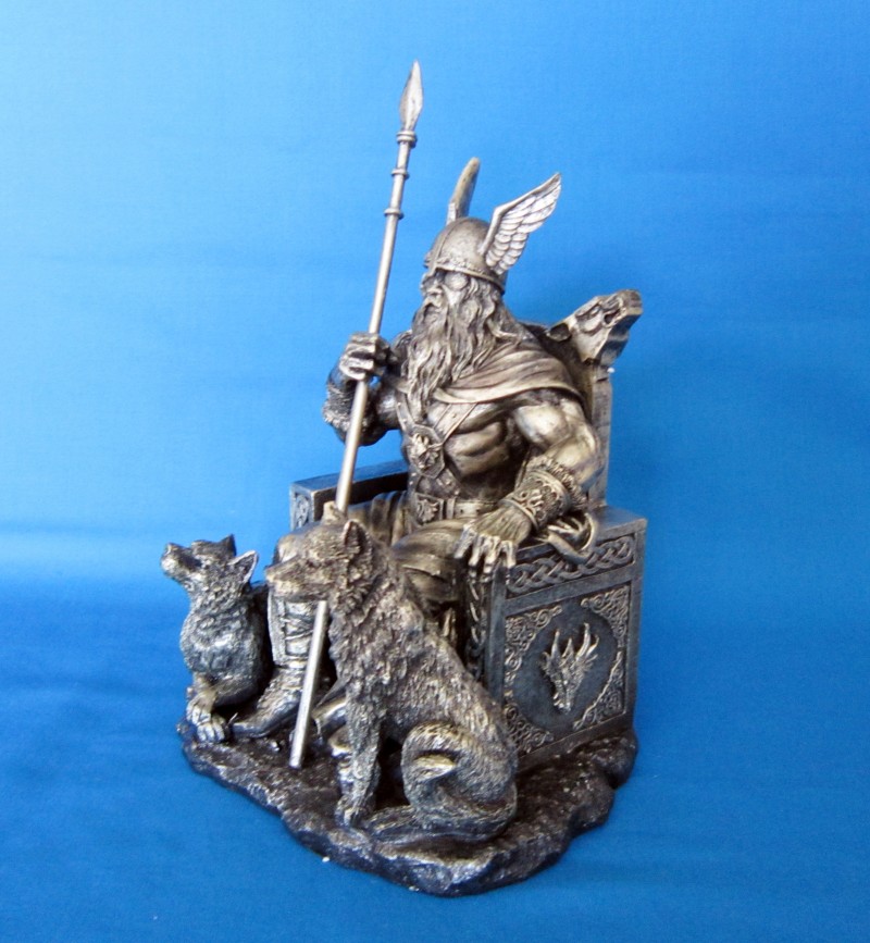 Wotan Figur aus Polyresin bronziert 26 cm höhe