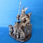 Wotan Figur aus Polyresin bronziert 26 cm höhe