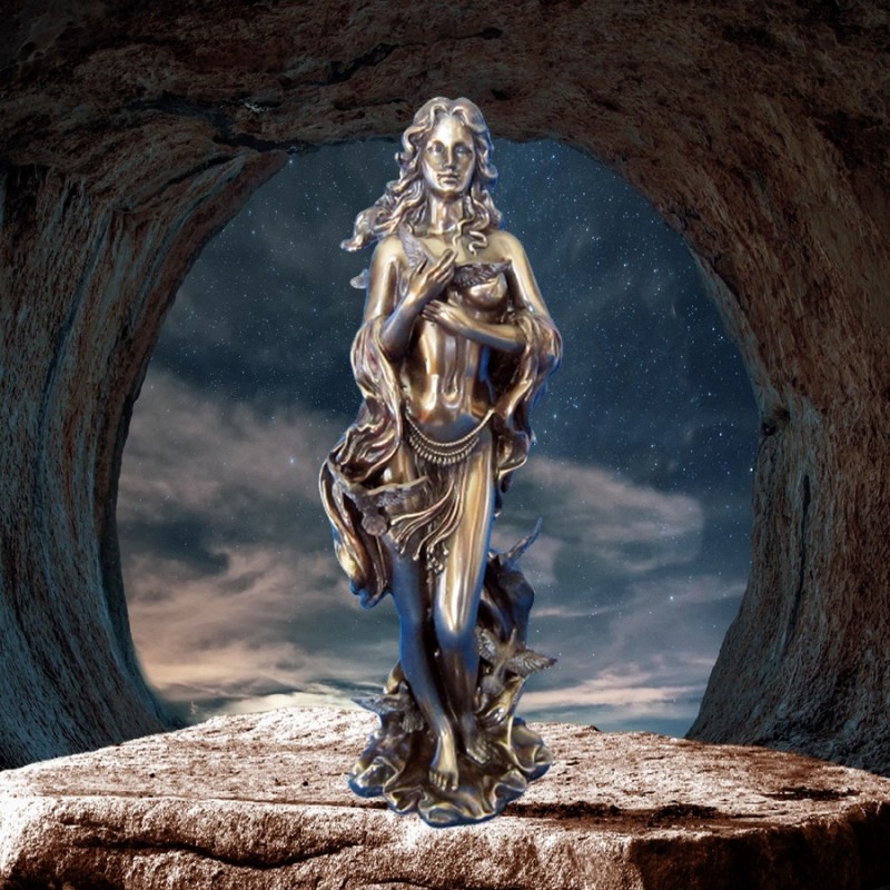 Polyresin Figur Aphrodite bronziert 30 cm höhe