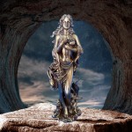 Polyresin Figur Aphrodite bronziert 30 cm höhe
