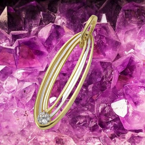 Exklusiver Gold Anhänger oval aus 333 Gelbgold mit Zirkonia