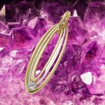 Exklusiver Gold Anhänger oval aus 333 Gelbgold mit Zirkonia