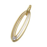 Exklusiver Gold Anhänger oval aus 333 Gelbgold mit Zirkonia
