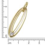 Exklusiver Gold Anhänger oval aus 333 Gelbgold mit Zirkonia