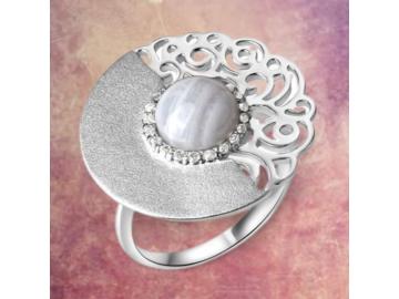 Wunderschöner Achat Ring aus 925 Silber mit Zirkonia Ring