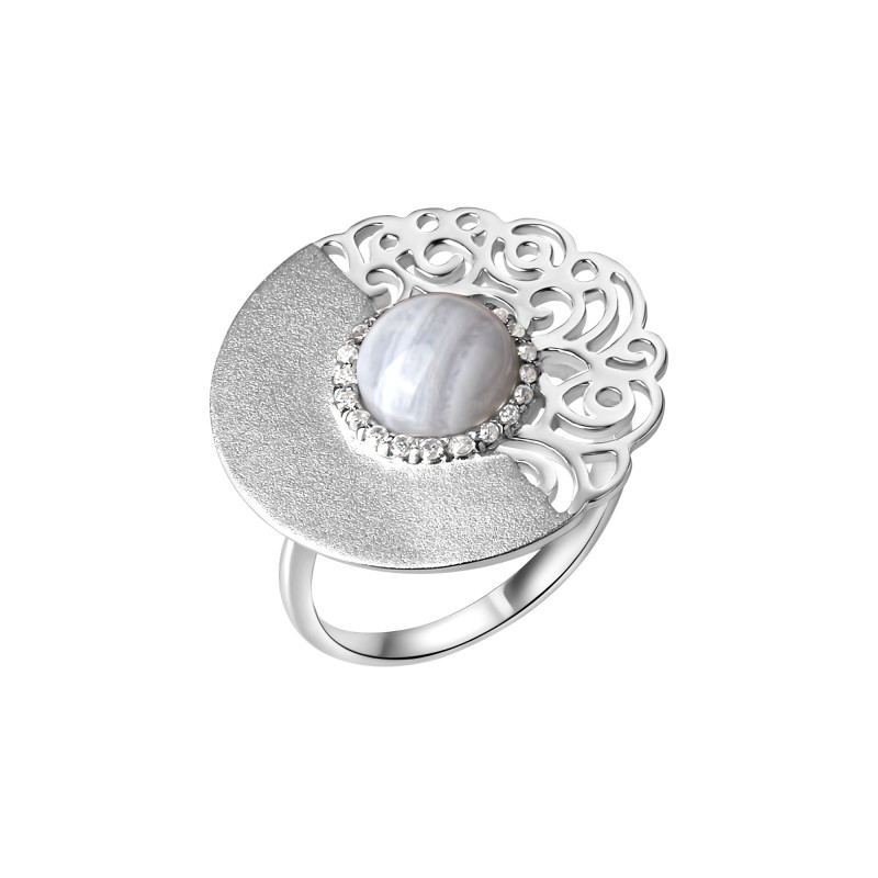 Wunderschöner Achat Ring aus 925 Silber mit Zirkonia Ring