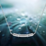 Wunderschönes 375 Weißgold Collier mit Diamanten